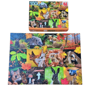 Puzzel bosdieren in de herfst