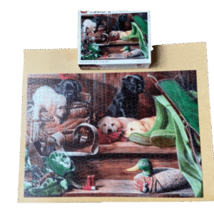 Puzzel Puppies on stairs