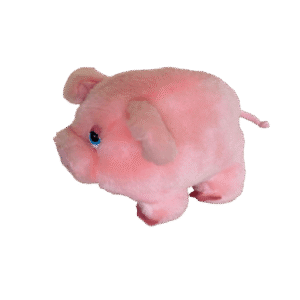 Roze pluche varkentje staand