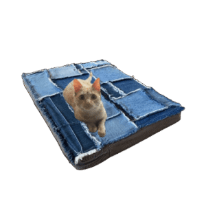 Kussen lapjes stoer spijkerstof