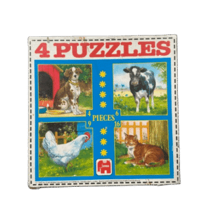 Puzzel vintage 4in1 boerderijdieren (4-16 stukjes)