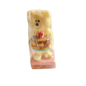 Kaarsje beer met taart Happy Birthday