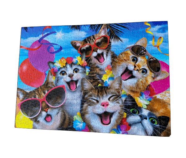 Puzzel 2 in 1: Lachende dieren 2 x 1000 stukjes - Afbeelding 6