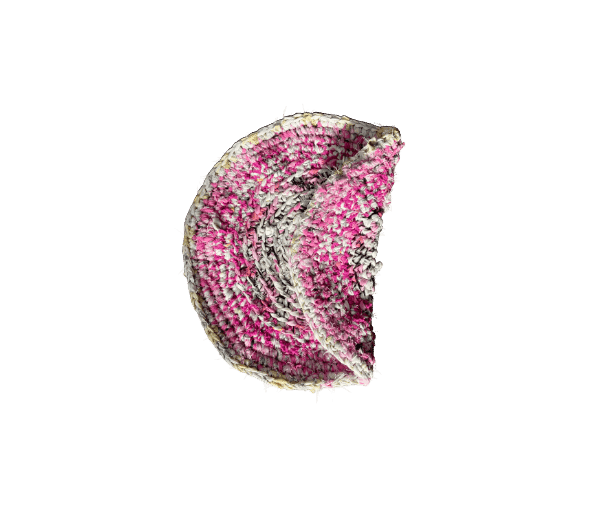 Rond gehaakt kleed roze/wit/zwart katoen - Afbeelding 3